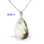 New Natural Green Phantom Crystal Quartz Stone Pendant & 18"L 925 Sterling Silver (RH) Necklace, Love Gift